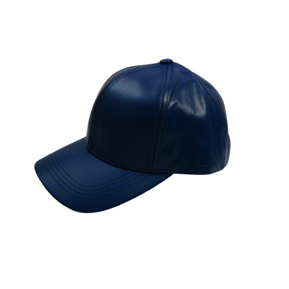Winner Accessories - Denim Blue Genuine 100% Lambskin Leather Baseball Cap Hat Sports Wear Streetwear